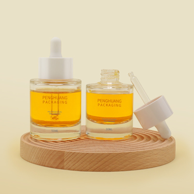 OEM 1oz Botol Penetes Serum Minyak Kaca 50ml Bahu Datar