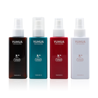 Electroplate 100ml PET Botol Persegi Dengan Pump Sprayer
