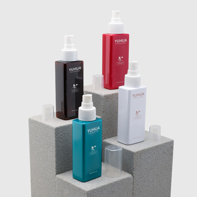 Electroplate 100ml PET Botol Persegi Dengan Pump Sprayer