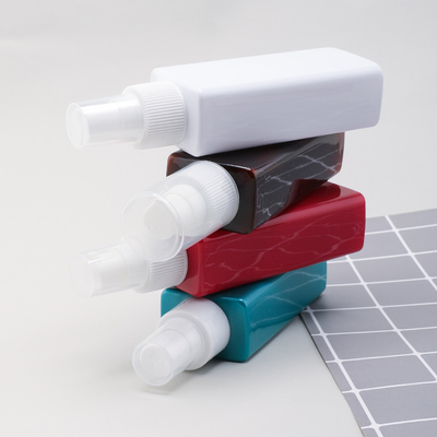 Electroplate 100ml PET Botol Persegi Dengan Pump Sprayer