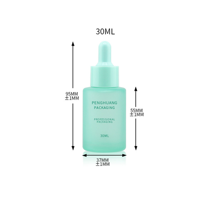 Botol Serum Kaca Buram Warna-warni Kemasan Kosmetik Botol Penetes Minyak Esensial Kaca 30ml
