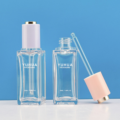 Botol Kemasan Plastik 50ml Twist Push Button Tekan Botol Penetes Serum Bening