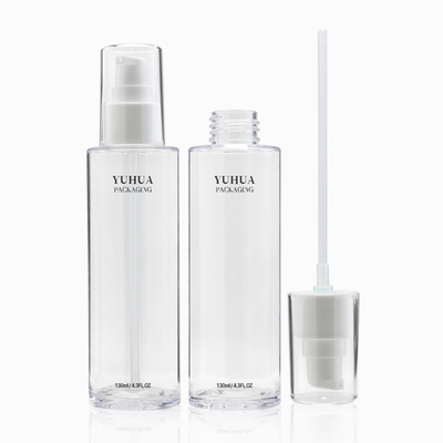 100ml 130ml 150ml Botol Lotion Plastik Botol Bulat Silinder Transparan Buram Dengan Pompa