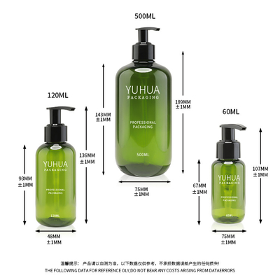 Botol Lotion Plastik Biodegradable yang Dapat Didaur Ulang 60ml 120ml 500ml Untuk Perawatan Kulit