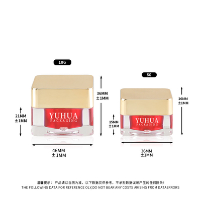 5g 10g Acrylic Square Cream Pot Jar Untuk Kemasan Perawatan Kulit