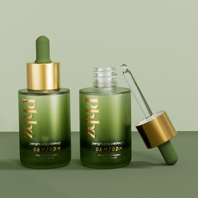 Kaca Cetak 1oz Botol Penetes Serum Mewah Untuk Kemasan Kosmetik
