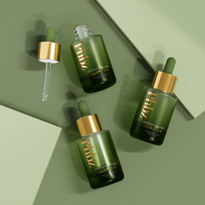Kaca Cetak 1oz Botol Penetes Serum Mewah Untuk Kemasan Kosmetik