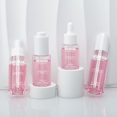Custom Clear Cylinder 30ml 40ml 50ml 60ml Kemasan Botol Lotion Serum