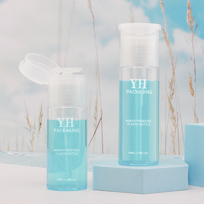 50ml 60ml Penghapusan Makeup Botol Kemasan Plastik PET PP Dengan Pompa Tekan Ukuran Samll