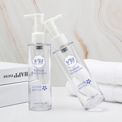 Botol Pompa Lotion PETG Cylinder Logo Disesuaikan Untuk Kemasan Kosmetik
