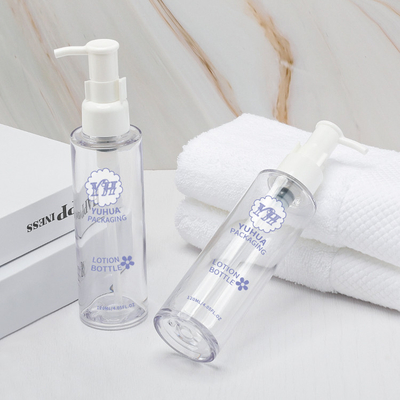 Customized Logo Cylinder PETG Lotion Pump Bottle For Cosmetic Packaging