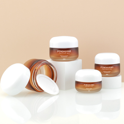 Toples Kaca Krim OEM Kemasan Kosmetik Mewah Dengan Tutup Kubah