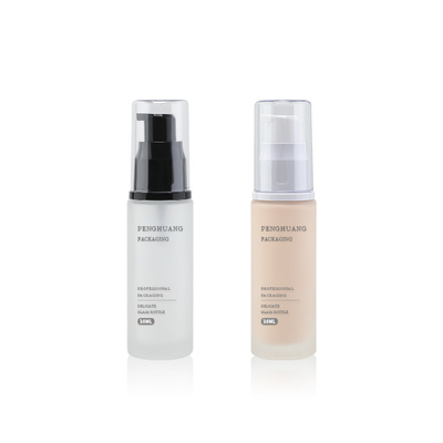 Botol Alas Bedak Cair Kaca 30Ml dengan Pompa Perawatan Wajah Pelembab Tabir Surya 1Oz Perawatan Kulit