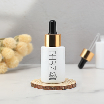 30ml 1oz Botol Serum Minyak Putih Dengan Cap Dropper Disesuaikan Logo