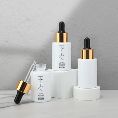 30ml 1oz Botol Serum Minyak Putih Dengan Cap Dropper Disesuaikan Logo