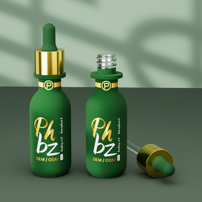 Botol Serum Dropper Bulat Logo Disesuaikan Botol Minyak Esensi Kaca 30ml