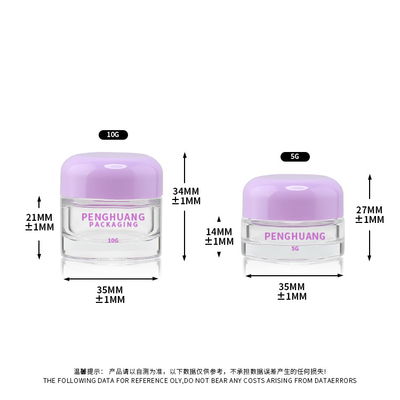 OEM 5g 10g Sampel Cream Kaca Botol dengan Screw Cap Hot Stamping