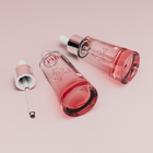 Transparent Red Glass Dropper Bottle For Serum Lotion Toner