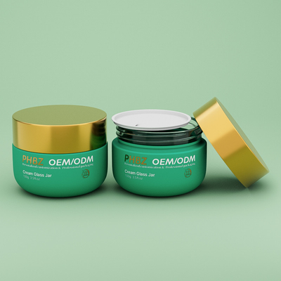 OEM ODM Empty Matte Cosmetic Cream Jar 100g Glass Body Butter Jar dengan tutup