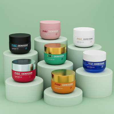 OEM ODM Empty Matte Cosmetic Cream Jar 100g Glass Body Butter Jar dengan tutup