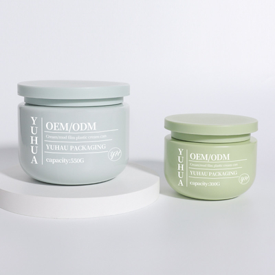 Bentuk bulat kosong mulut lebar Plastik Cream Jar 300g 550g 10oz Hair Body Scrub Container