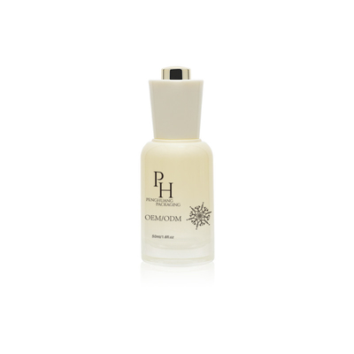 Logo yang disesuaikan 30ml Botol Dropper Serum Kaca Bulat Kosong dengan Pencetakan Serum Sutra