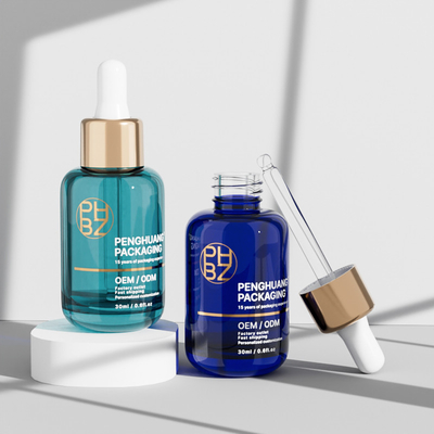 30ml Botol Serum Dropper Kaca Bulat Untuk Perawatan Rambut Minyak Esensial