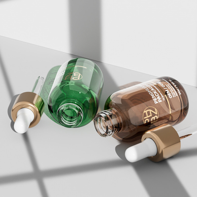 30ml Botol Serum Dropper Kaca Bulat Untuk Perawatan Rambut Minyak Esensial
