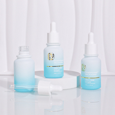 Custom Logo 30ml Botol Serum Kaca Botol Dropper Putih Matte untuk Minyak Rambut
