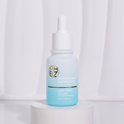 Disesuaikan 1oz 30ml Kaca Serum dropper botol dengan logo untuk perawatan wajah minyak