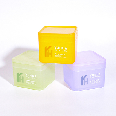 Square Double Wall Plastic Jars Flip top cap makeup botol kapas dengan pinset