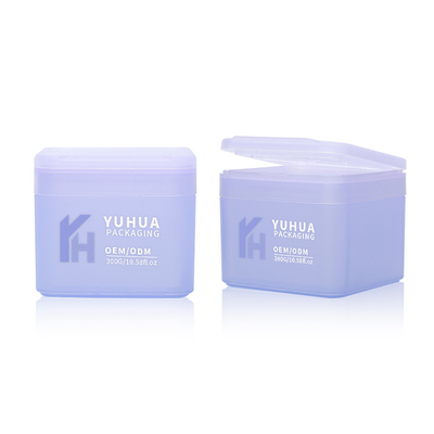 Square Pp Plastik Cosmetic Jars 300g Makeup Cotton Cosmetic Jars Dengan Flip Top Cap
