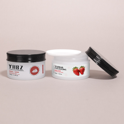 Pot krim plastik bulat yang dapat disesuaikan untuk perawatan kulit kemasan body butter jar dengan tutup sekrup