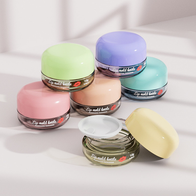 Logo Customized Bulat 10G Frosted Glass Cream Jar Dengan Screw Cap