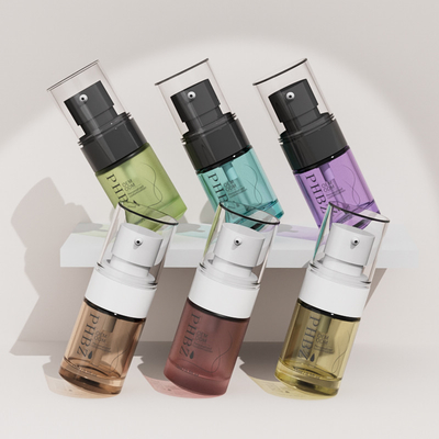 15ml Botol Tanah Kaca Mini Silinder dengan Pompa Lotion