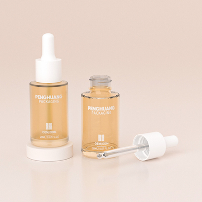 Logo yang disesuaikan 20ml botol dropper serum kaca bening untuk kemasan kosmetik