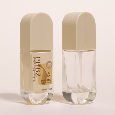 Custom Printed 30ml Glass Liquid Foundation Botol Dengan Lotion Pump