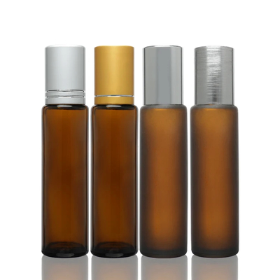 Kemasan Kosmetik Mewah Kaca Roll On Botol Dengan Gold Cap Perfume Roll Container