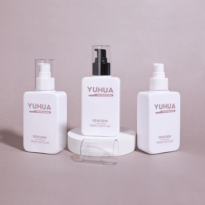 Botol Pompa Lotion Plastik yang Dapat Diandalkan Botol Plastik Kuadrat Kosong 150ml