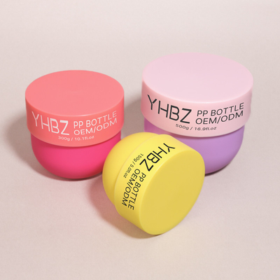 Grosir Botol Krim Mentega 50/75/100/150/200/300/500g Wides Mouth Round Body Scrub Container