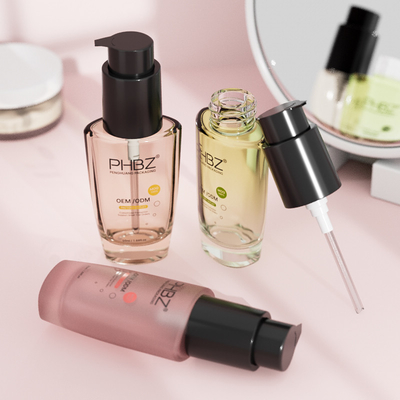 Serum Lotion Pompa Botol 50ml Kaca Cairan Foundation Botol dengan Pompa