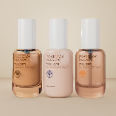 Botol Kaca Transparent Foundation 30ml 1oz Grosir Botol Foundation Kosong dengan tutup