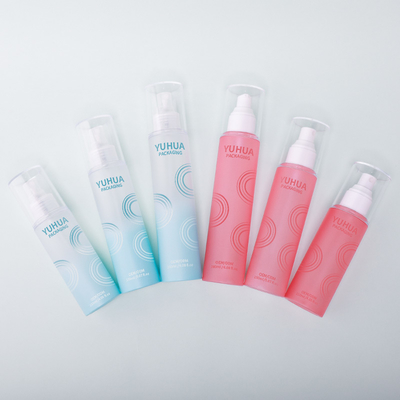 Botol Semprot Kosmetik Toner Kustom Silinder Bening PET untuk Toner Pelembab
