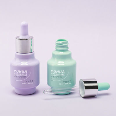 Botol Dropper Serum Kapasitas 50ml dengan Sablon Sutra/Hot Stamping/Pencetakan Label Kustom Waktu 15-20 Hari