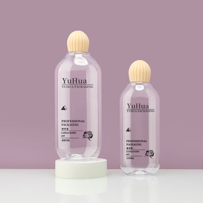 Recyclable 250ml/400ml Plastic Lotion Pump Bottle with Screw Top Cap for Skincare Serum Toner and Shampoo