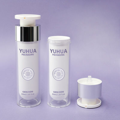 Custom 30ml 50ml PP Material Airless Pump Bottle for Face Cream and Serum Lotion Refillable Double Wall Design