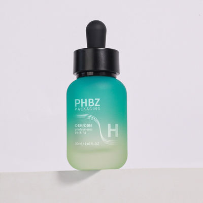 Sesuai dengan kebutuhan pelanggan Serum botol dropper 30ml Kaca bulat Matte botol dropper tutup Jenis tahan lama dan pilihan kemasan