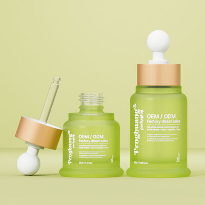 Botol serum minyak esens dengan cetakan hot stamping yang menawarkan kemasan kosmetik bergaya dan daya tarik produk perawatan kulit