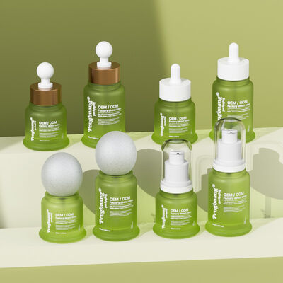 Botol serum minyak esens dengan cetakan hot stamping yang menawarkan kemasan kosmetik bergaya dan daya tarik produk perawatan kulit