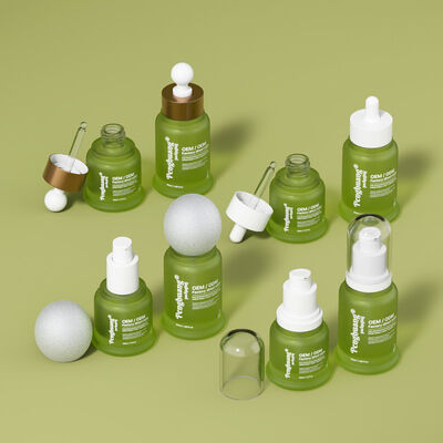 Botol serum minyak esens dengan cetakan hot stamping yang menawarkan kemasan kosmetik bergaya dan daya tarik produk perawatan kulit